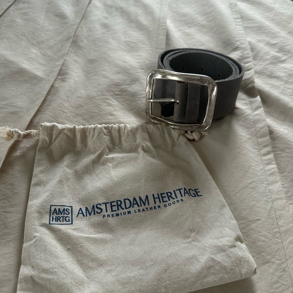 Grey Leather Belt